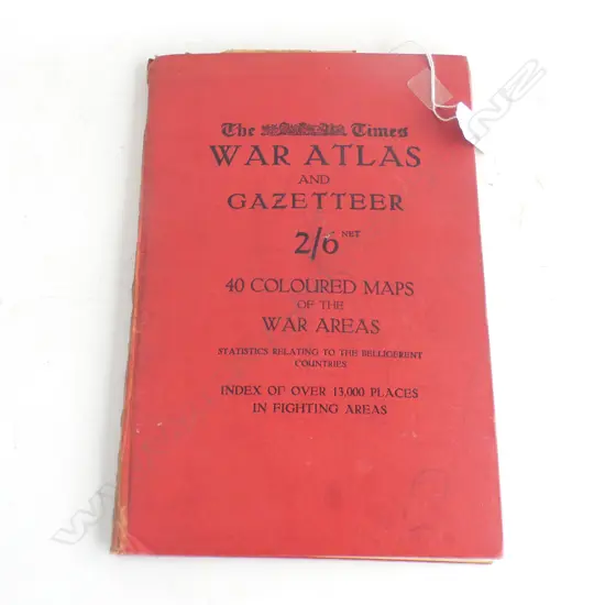 'THE TIMES WAR ATLAS AND GAZETTEER' 40 MAPS WAR AREAS..