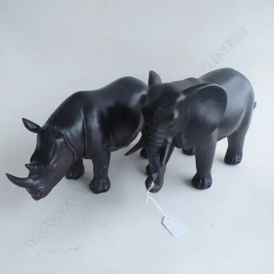 RESIN RHINO & ELEPHANT L.280mm