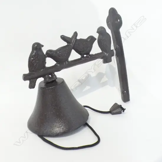 CAST IRON DOOR BELL WITH BIRDS L 190MM