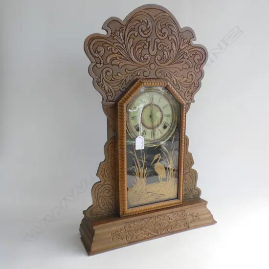 1930s OAK REGULATOR WALL CLOCK BRASS DIAL 820mm H