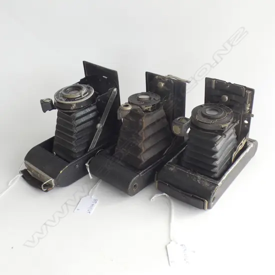 3 VINTAGE FOLDING CAMERAS