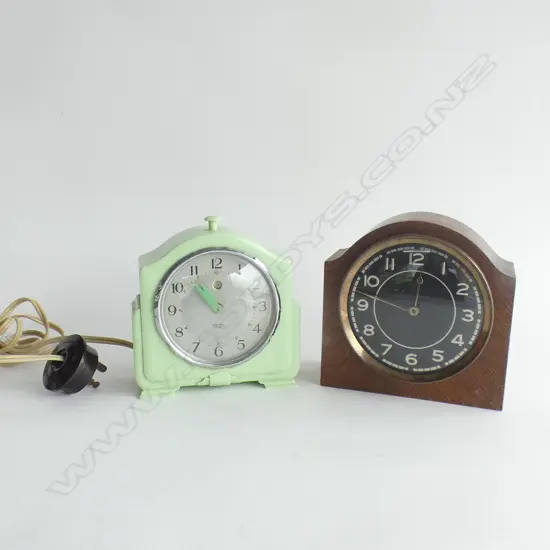 2 X DECO MANTLE CLOCKS 1 ELECTRIC THE OTHER WINDUP