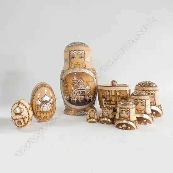 BABUSHKA NESTING DOLLS (H195MM) - 7 PC  + 2 NESTING EGGS (H105MM)