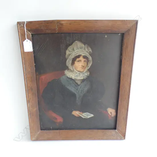 FRAMED VICT PORTRAIT OF A WOMAN verso dated 1886. 330x275mm