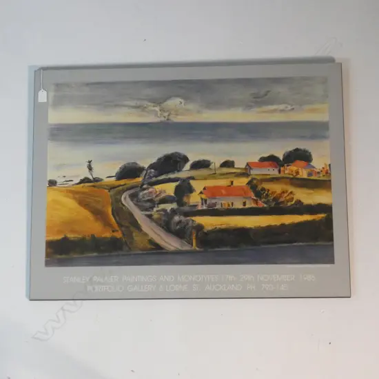 STANLEY PALMER 1986 EXHIBITION PRINT w. 'MARAE PAHAOA'  530x795mm