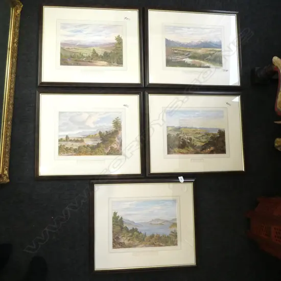 FIVE C.D. BARRAUD LITHOS (FROM NZ GRAPHIC AND DESCRIPTIVE). 320 x 400mm