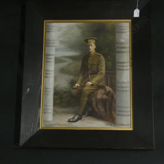 WWI LGE HANDCOLOURED PHOTO OF H. JACKSON 495 x 395mm ORIGINAL FRAME
