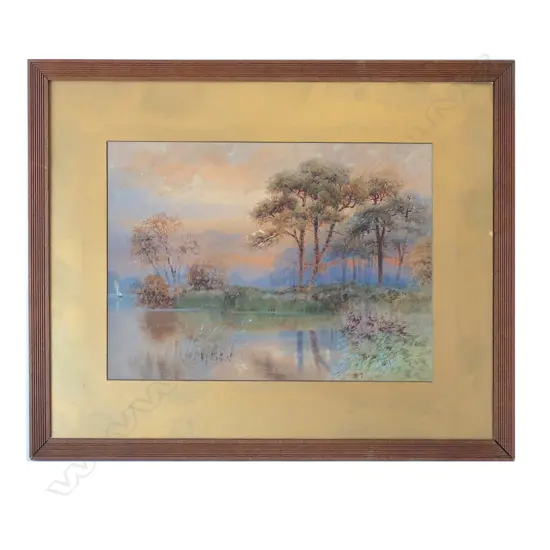 HOWARD GAYE, WATERCOLOUR 'LAKE SCENE'   390 X 540MM
