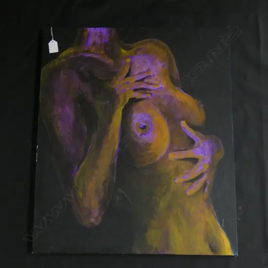 ARTIST UNKNOWN ACRYLIC NUDE ON CANVAS 610x510mm