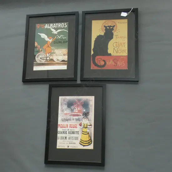 3 FRAMED FRENCH PRINTS  215 X 320MM