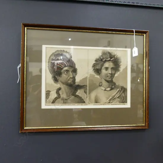 PR 1784 ENGRAVINGS AFTER WEBBER SANDWICH ISLANDS PORTAITS MAN & LADY