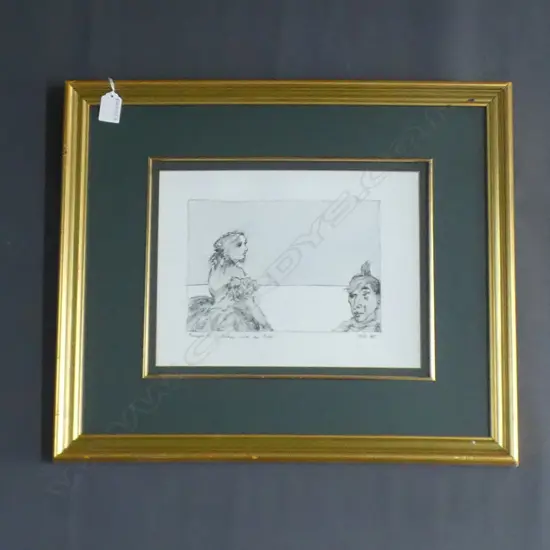 MALCOLM HARRISON 'PEARAULTS RICKEY WITH THE TUFT' INK & W/C '03  240x310mm