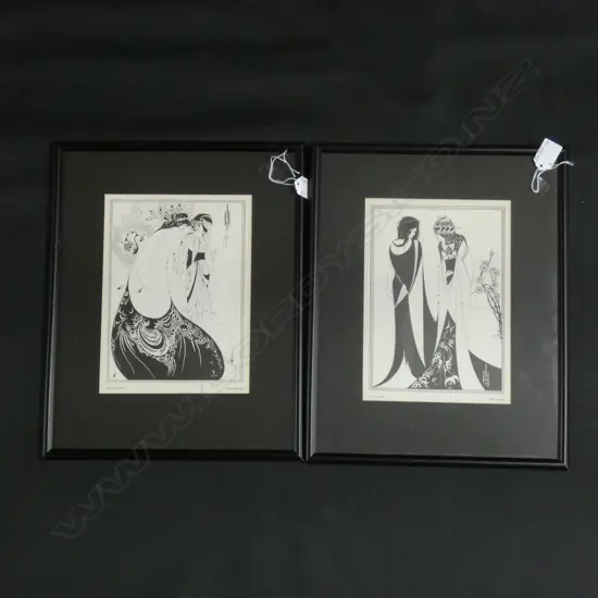 2 AUBREY BEARDSLEY PRINTS FRAMED. 'THE PEACOCK SKIRT' & 'JOHN AND SALOME' 240x175mm