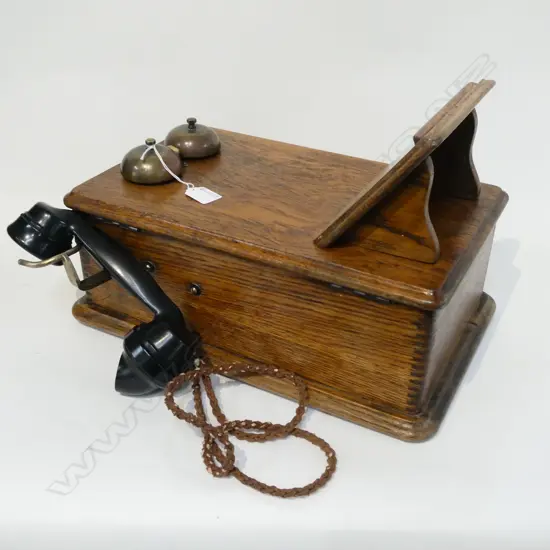 VINTAGE OAK WALL PHONE H.420mm