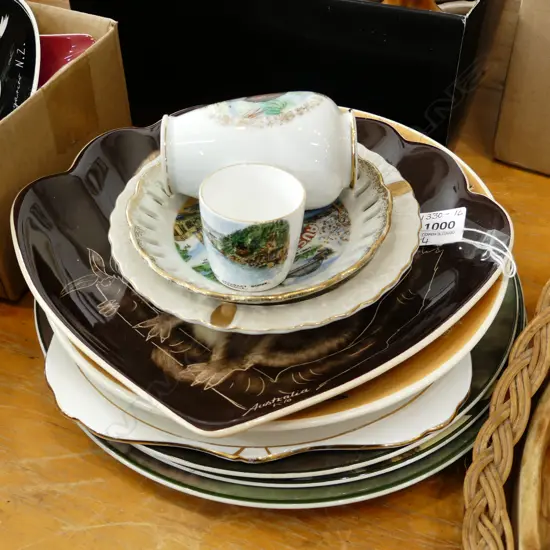 6 ASST AUSTRALIANA PLATES INCL ROYAL DOULTON + 4 SOUVENIR WARE 