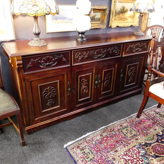 ORNATE WOODEN BUFFET / SIDEBOARD 1800x480x870mm