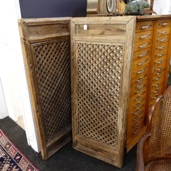 PR LARGE ORIENTAL WOODEN TRELLIS PANELS 550x1320mm