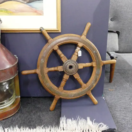 VINTAGE SHIPS WHEEL 615mm dia