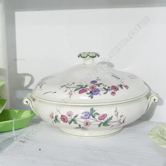 WEDGWOOD TUREEN + CARLTON WARE LOBSTER DISH + CONDIMENT SET