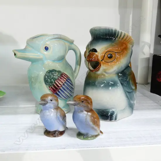 VINTAGE KOOKABURRA S&P SHAKERS & CERAMIC KOALA JUG (H 175MM) & KOOKABURRA JUG 
