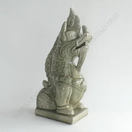 CELADON CERAMIC TEMPLE DOG H.440mm