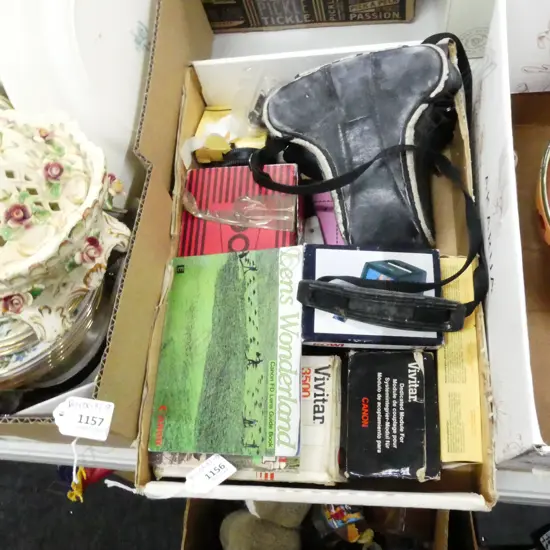 BOX LOT CAMERA + ASST. VINTAGE EQUIPTMENT