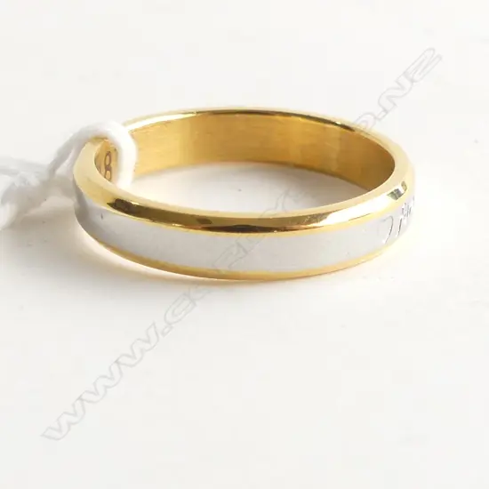 NOT GOLD BUT MARKED '18CT' RING 'FOREVER LOVE' 2.8 GRAMS