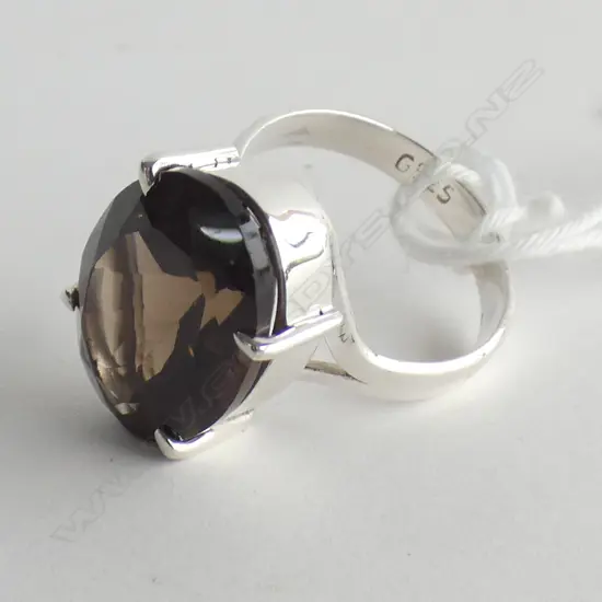 SMOKY TOPAZ & 925 SILVER RING
