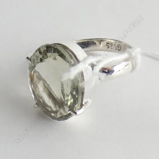 GREEN AMETHYST & 925 SILVER RING