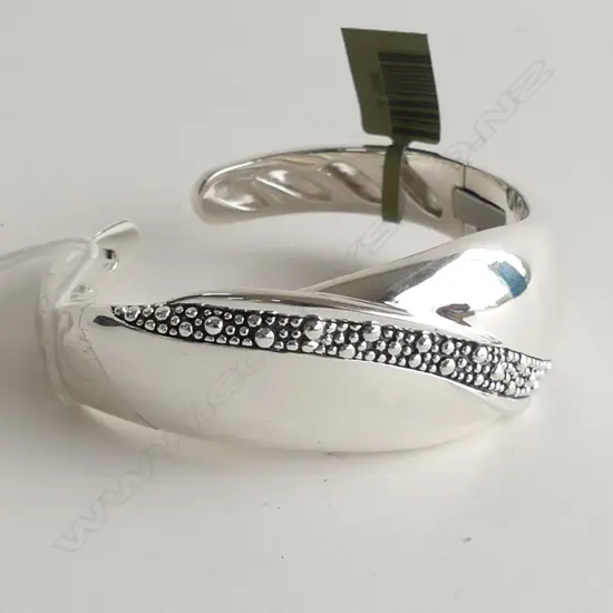 925 SILVER BANGLE BY MICHAEL DAWKINS 58 GRAMS