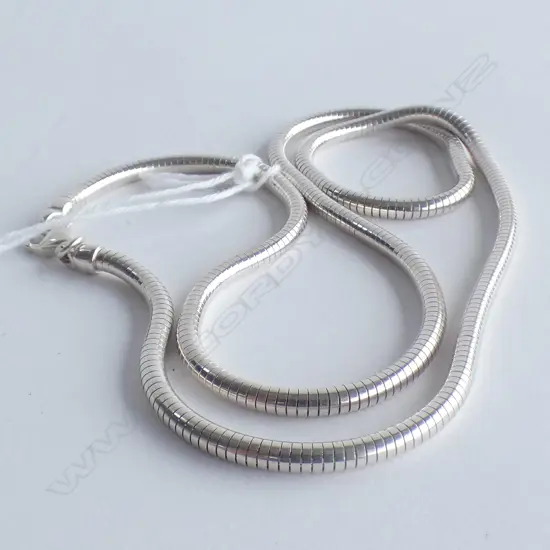 SILVER SNAKE LINK NECK CHAIN L.460mm