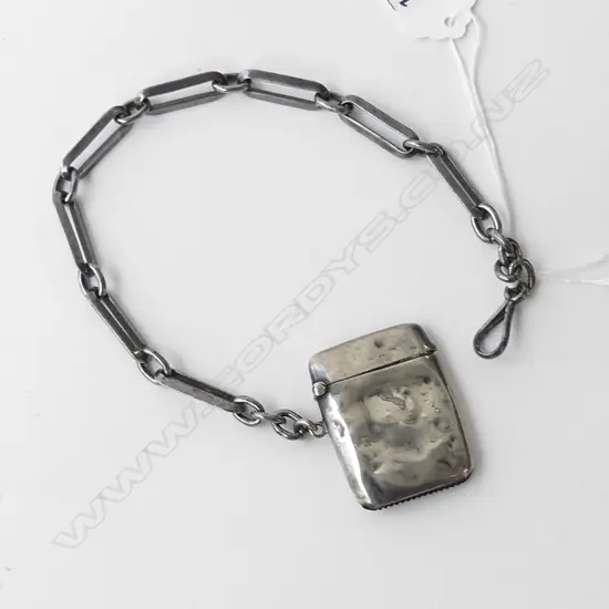 SILVER VESTA DENTED ON ALBERT CHAIN L.320mm