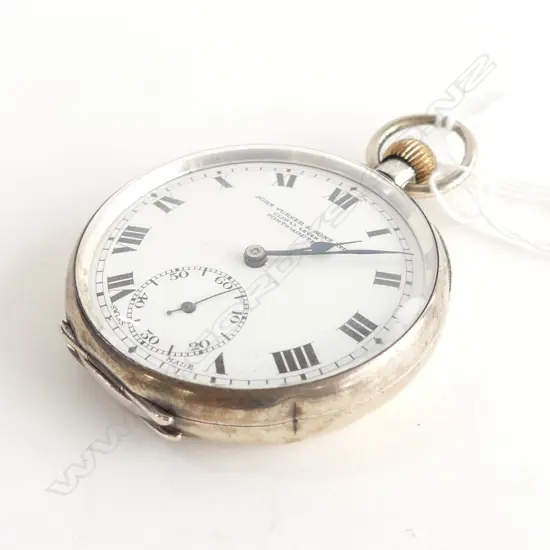 SILVER CASED OPEN FACE POCKET WATCH JOHN PURSER & SON PORTSMOUTH RUNNING
