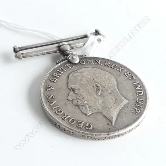 WWI BRITISH WAR MEDAL TO 21421 SPR. A. THOMAS NZEF