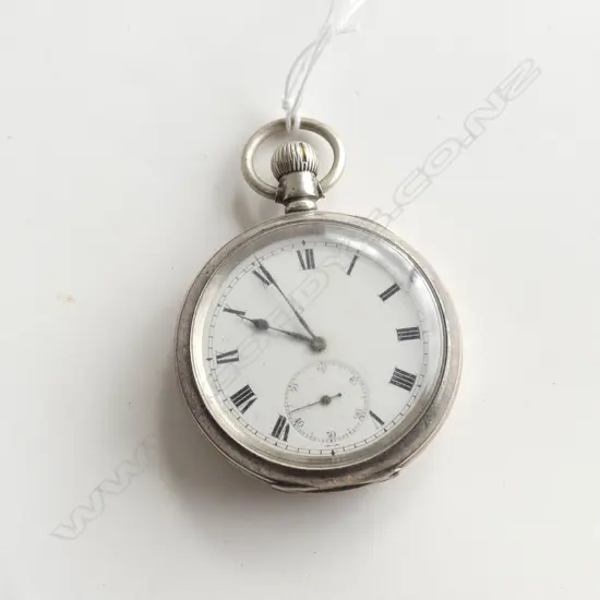 SILVER PLATE OPEN FACE FOB WATCH