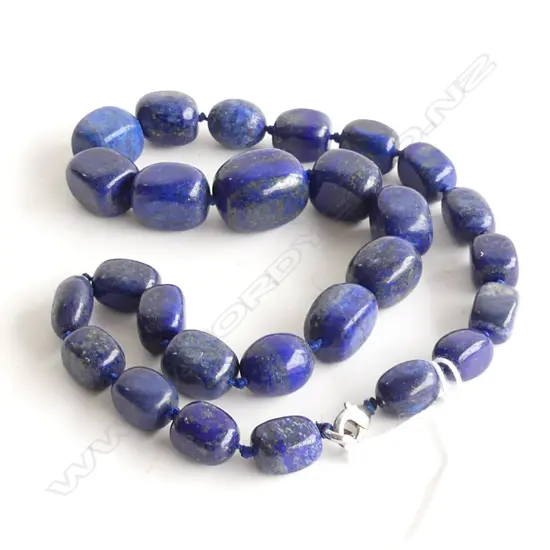 LAPIS LAZULAI LGE GRADUATED BEAD NECKLACE L.480mm