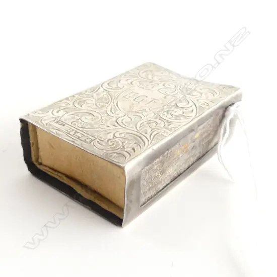 VICTORIAN SILVER ENGRAVED MATCH BOX HOLDER Birm.1900