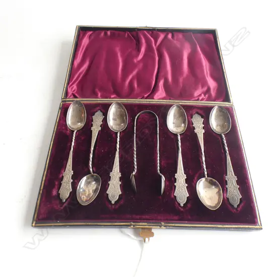 STG TEASPOONS CASED B'HAM 1896 76 GRAMS