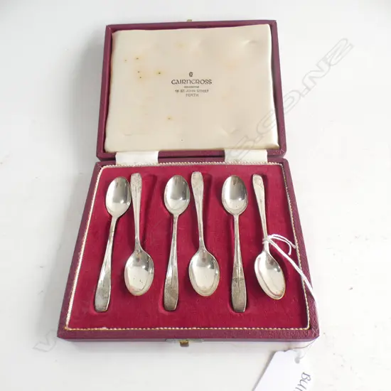 (17763) BOXED SET OF 6 SILVER COFFEE SPOONS