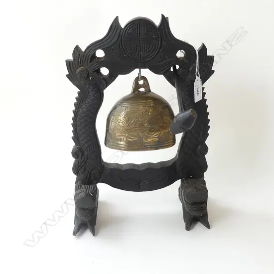 ORIENTAL GONG WITH WOODEN STAND  H. 310MM
