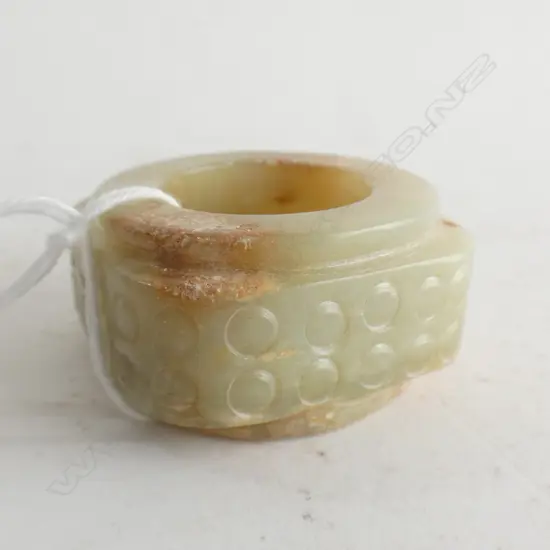 CHINESE PALE JADE CONG ROUNDED SQUARE