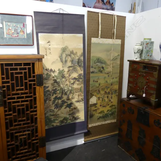 2 ORIENTAL SCROLL PRINTS