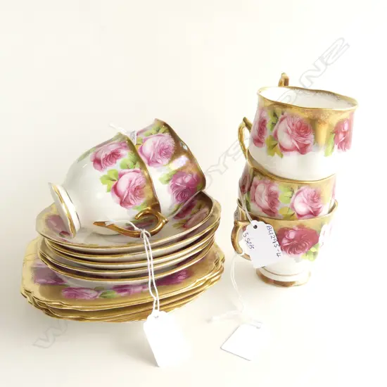 5 ROYAL ALBERT HEAVY GOLD GILD OER TRIOS; COUNTESS SHAPE CUPS