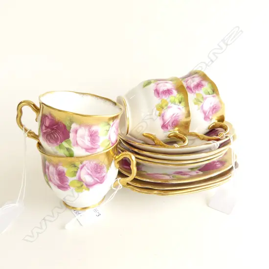 FOUR ROYAL ALBERT HEAVY GOLD GILD OER TRIOS - COUNTESS SHAPE CUPS