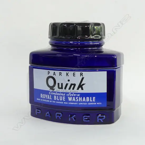 LARGE VINTAGE PARKER FOUNTAIN PEN QUINK INK CERAMIC JAR H.190mm