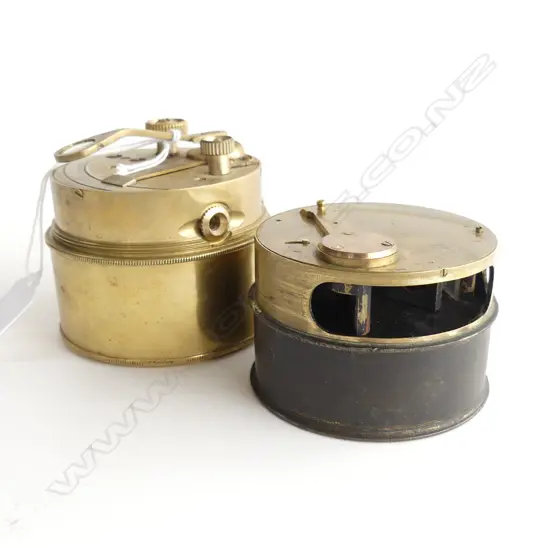 2 ANTIQUE POCKET SEXTANTS; CARY LONDON & OTHER 70mm dia