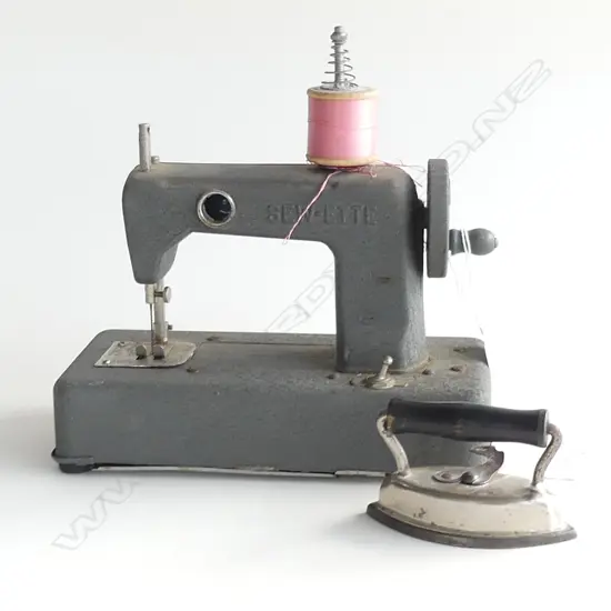 SEW-ETTE SEWING MACHINE AND MINIATURE IRON 