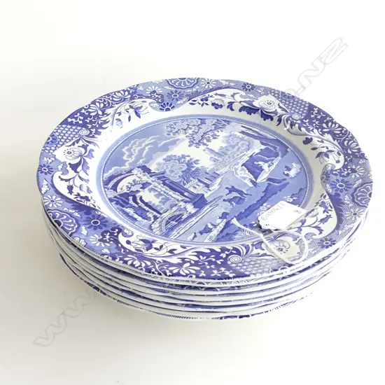 8 SPODES ITALIAN DINNER PLATES 265mm dia