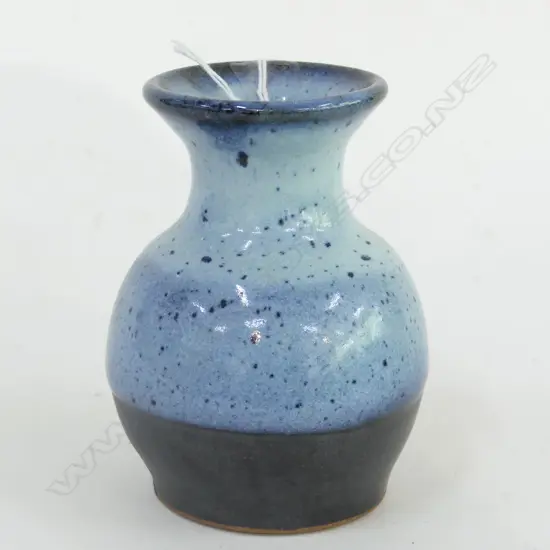 PETER STICHBURY CHUN OVER TENMOKU BALUSTER VASE H.120mm