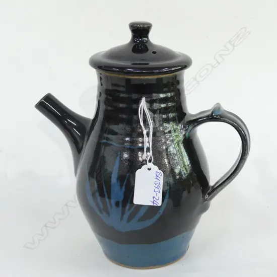 PETER STICHBURY BLUE ON BLACK COFFEE POT **RTV**